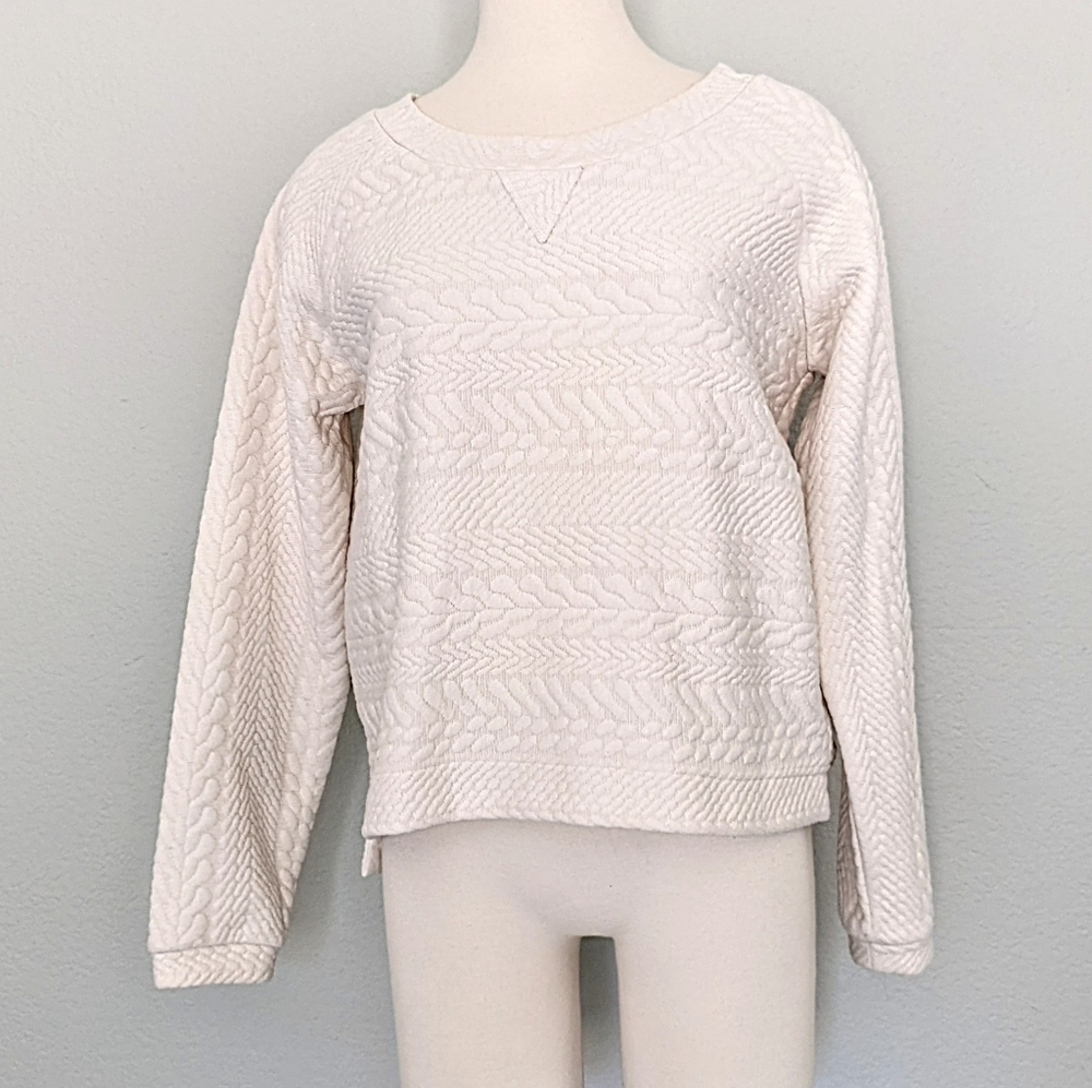 Prana Dimension Cropped Sweatshirt Off White / Cream / Ivory